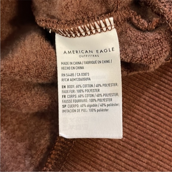 Vintage Y2K American Eagle Outfitters Brown Sherpa Collar Button Pullover Size S - Picture 7 of 9